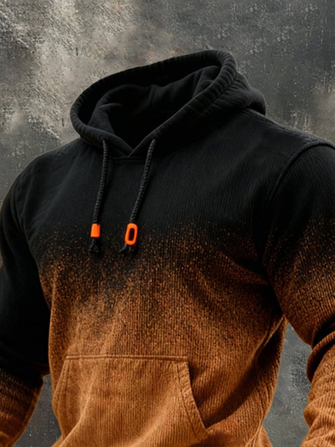 Sudadera retro degradado Hooded para hombre