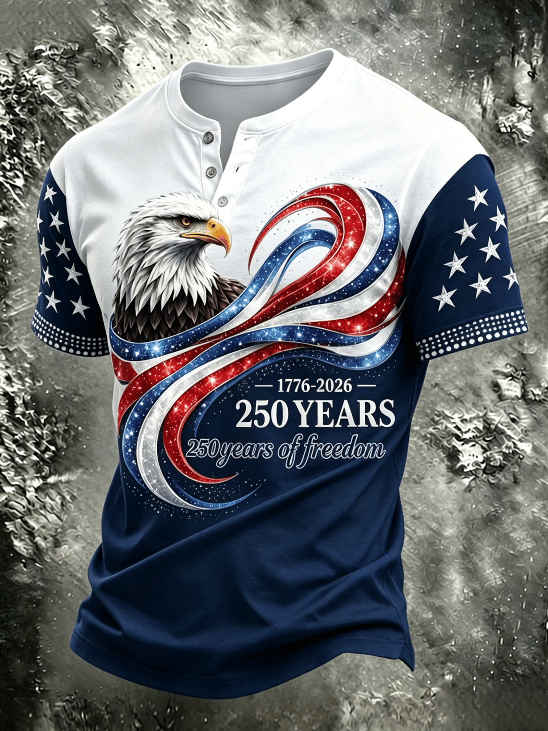Camiseta American Anniversary de manga corta Crew Neck para hombre