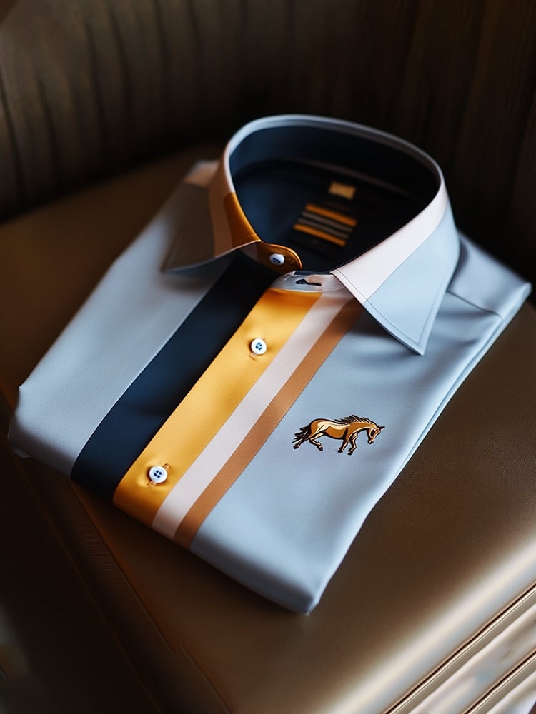 Camisa satén Luxe de manga larga con botones para hombre