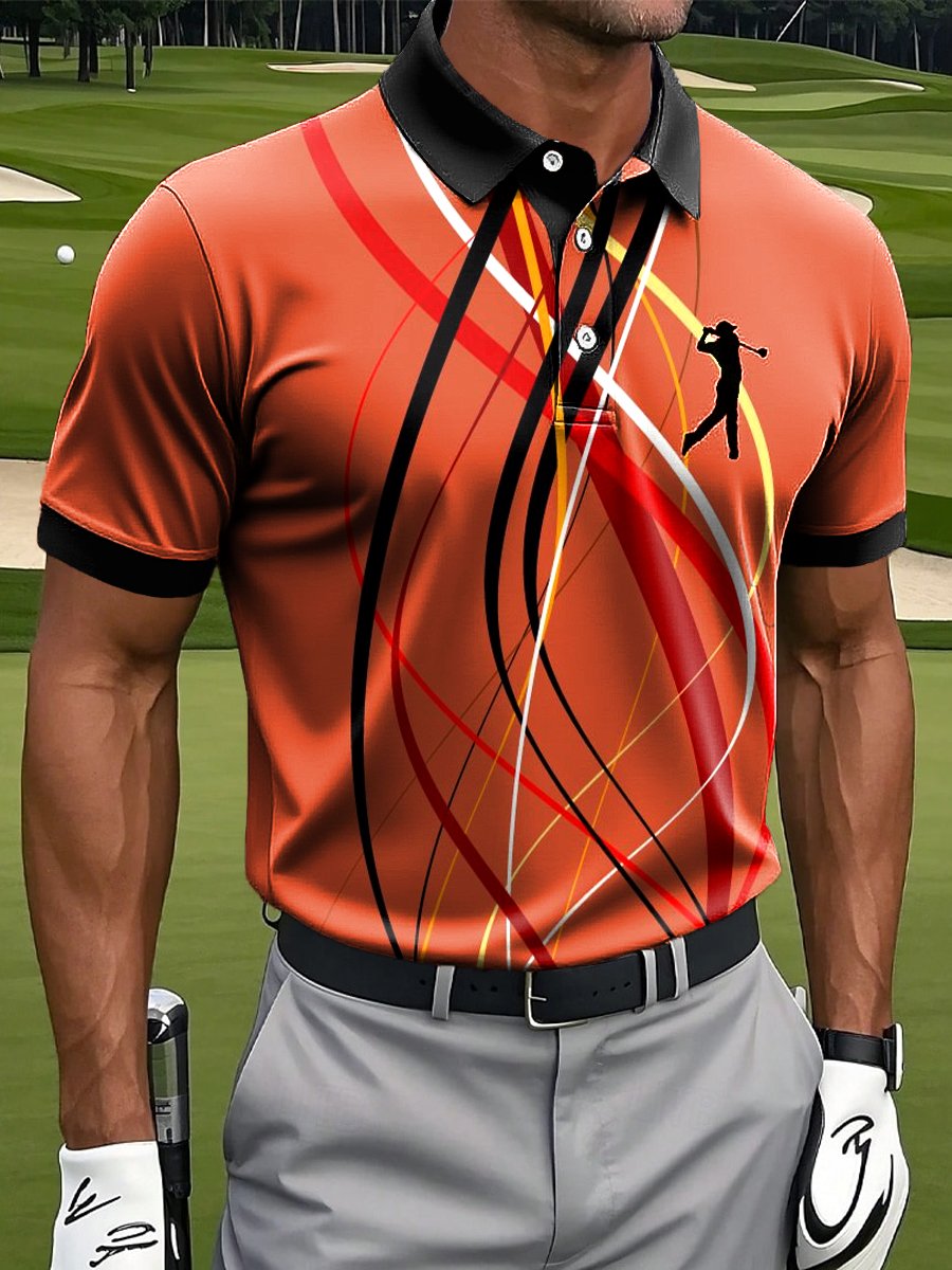 Camisa polo casual Contrast Color para hombre