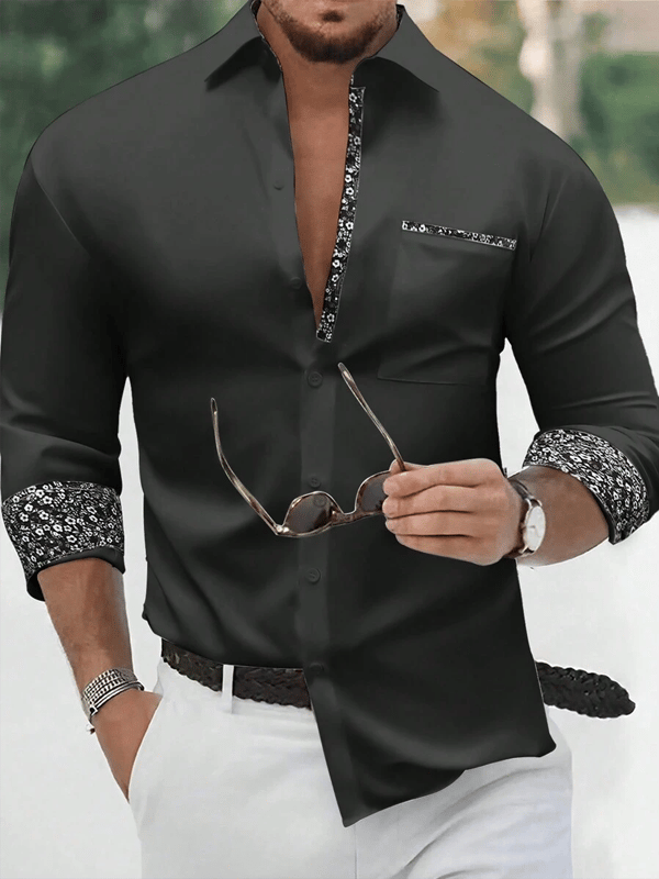 Camisa ejecutivo casual de manga larga para hombre