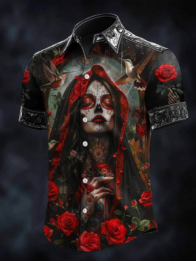 Camisa Dark Beauty satén para hombre
