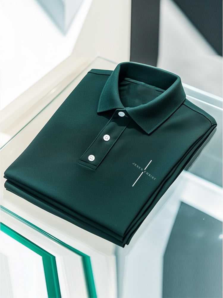 Camisa polo ejecutivo casual Button de manga corta para hombre