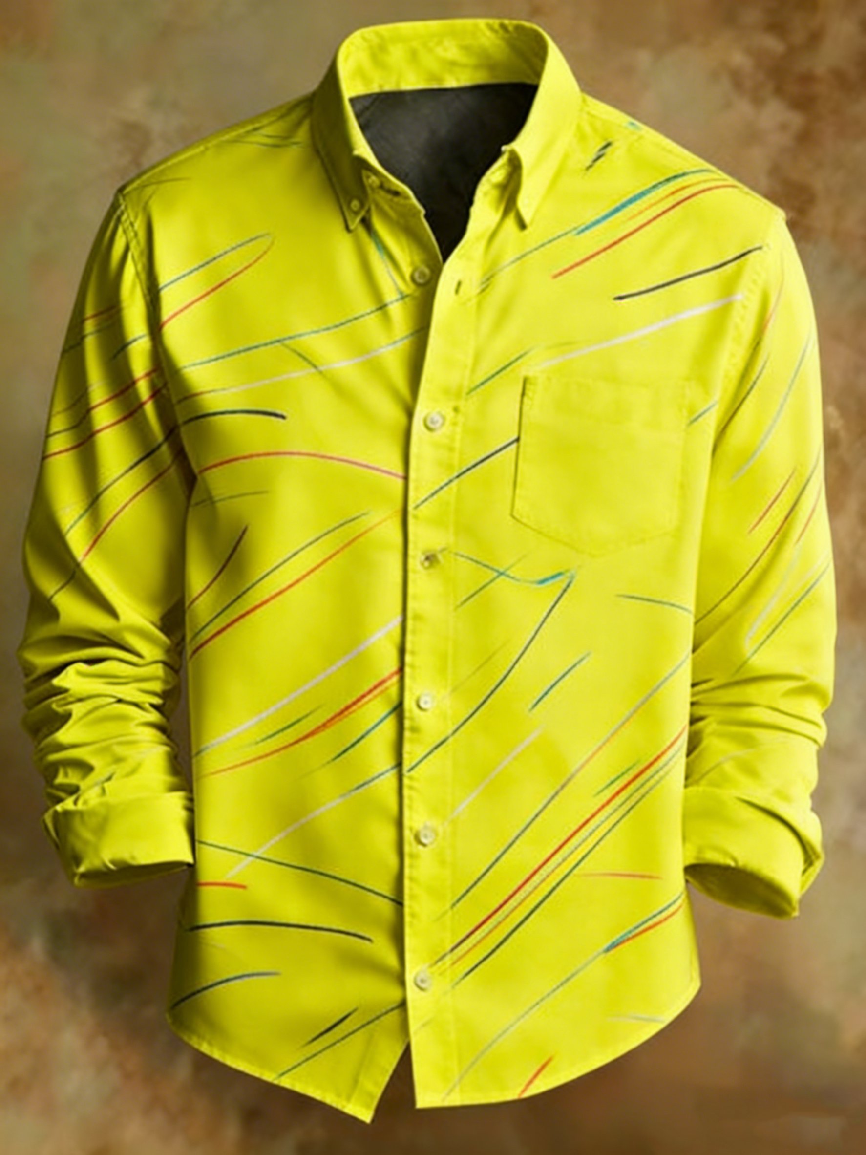 Retro Abstract Lines Princamiseta para hombre