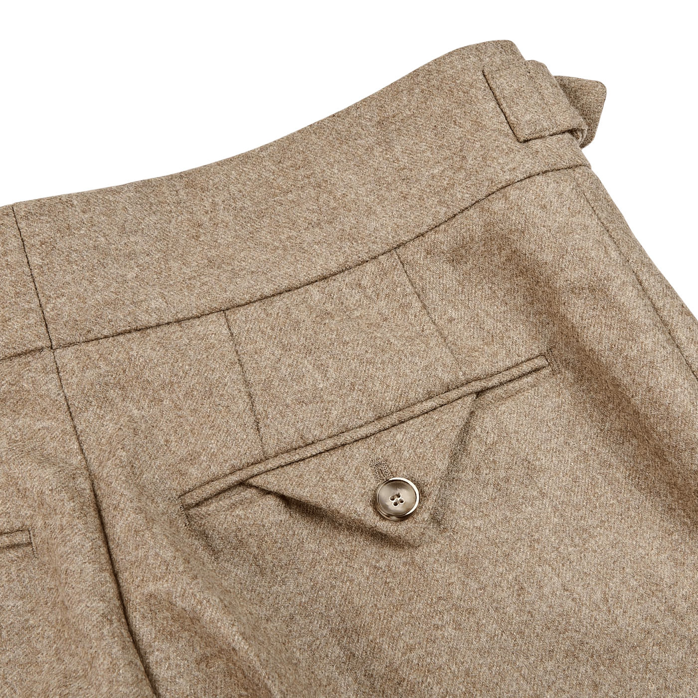 Light Brown lana Flannel Pleated Gurkha Trousers