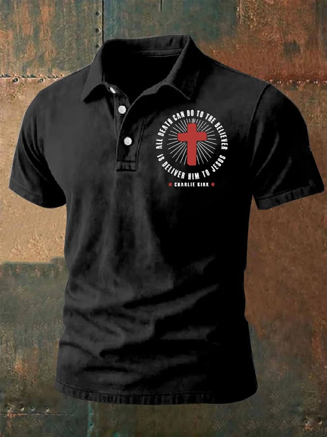 Camisa polo All Death Can Do For A Believer Is To Hand Him Over To Jesus Faith estampado para hombre