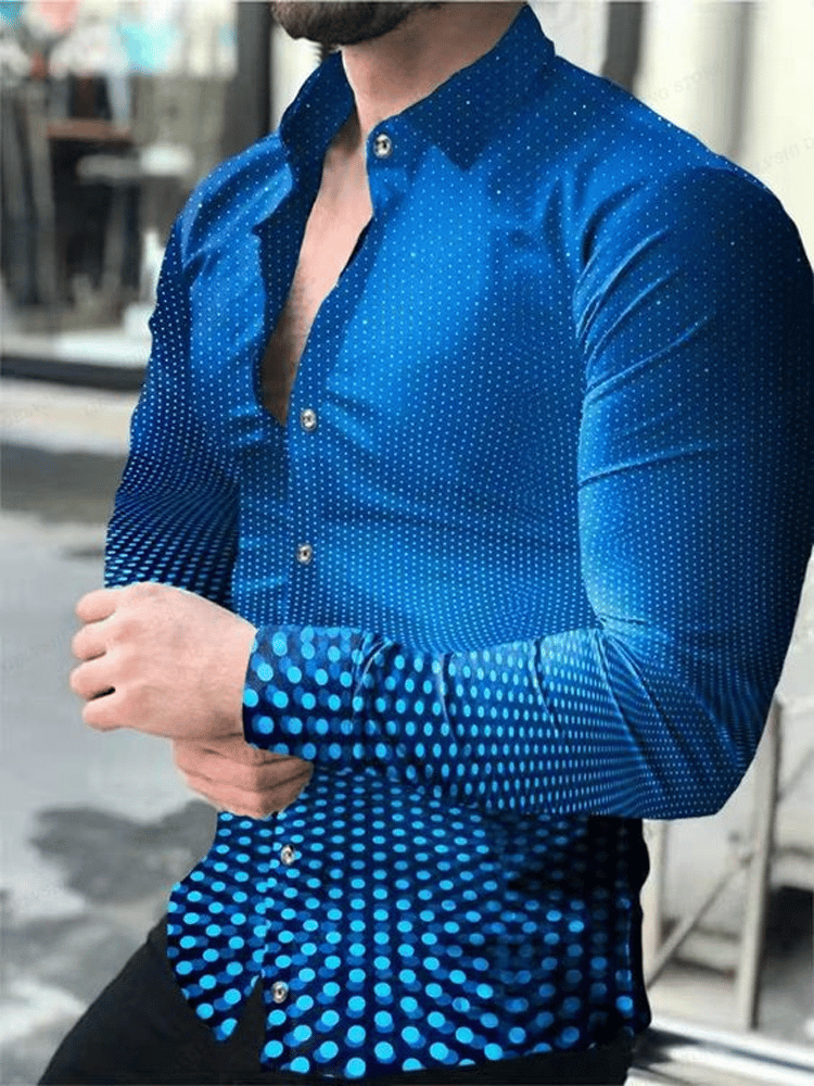 Camisa ejecutivo casual a rayas de manga larga para hombre