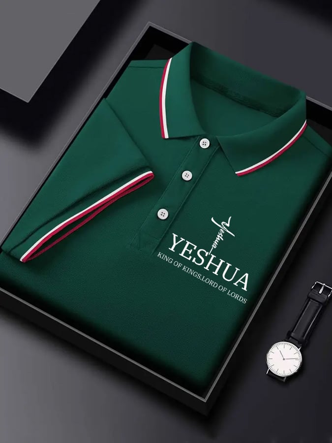 Camisa polo “Yeshua King OF Kings Lord Of Lords�?estampado para hombre