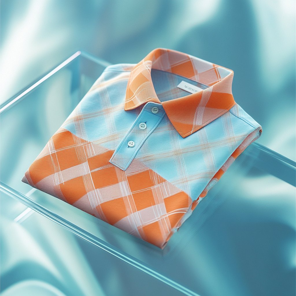 Camisa polo ejecutivo casual jacquard Button de manga corta para hombre