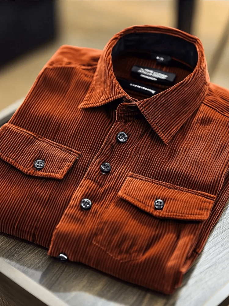Camisa vintage ejecutivo Flannel de manga larga para hombre