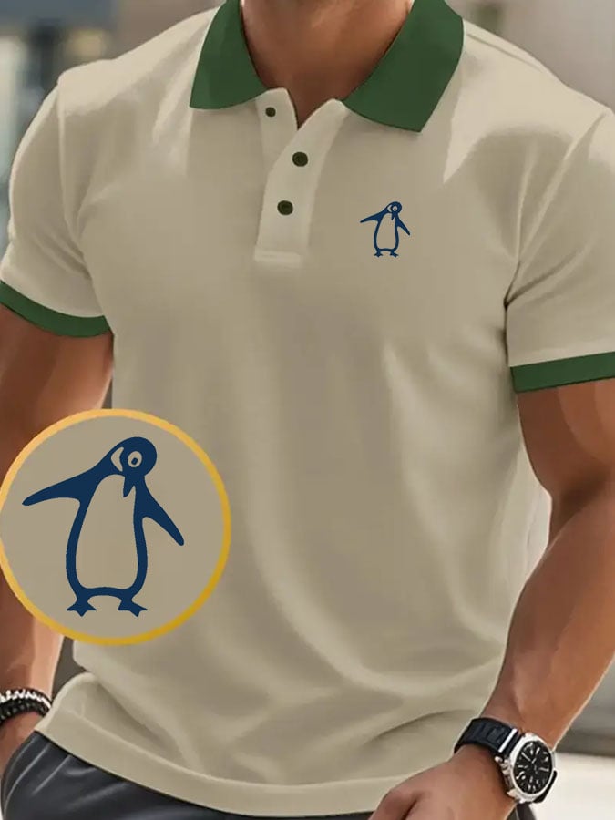 Camisa polo clásico casual with penguin estampado para hombre
