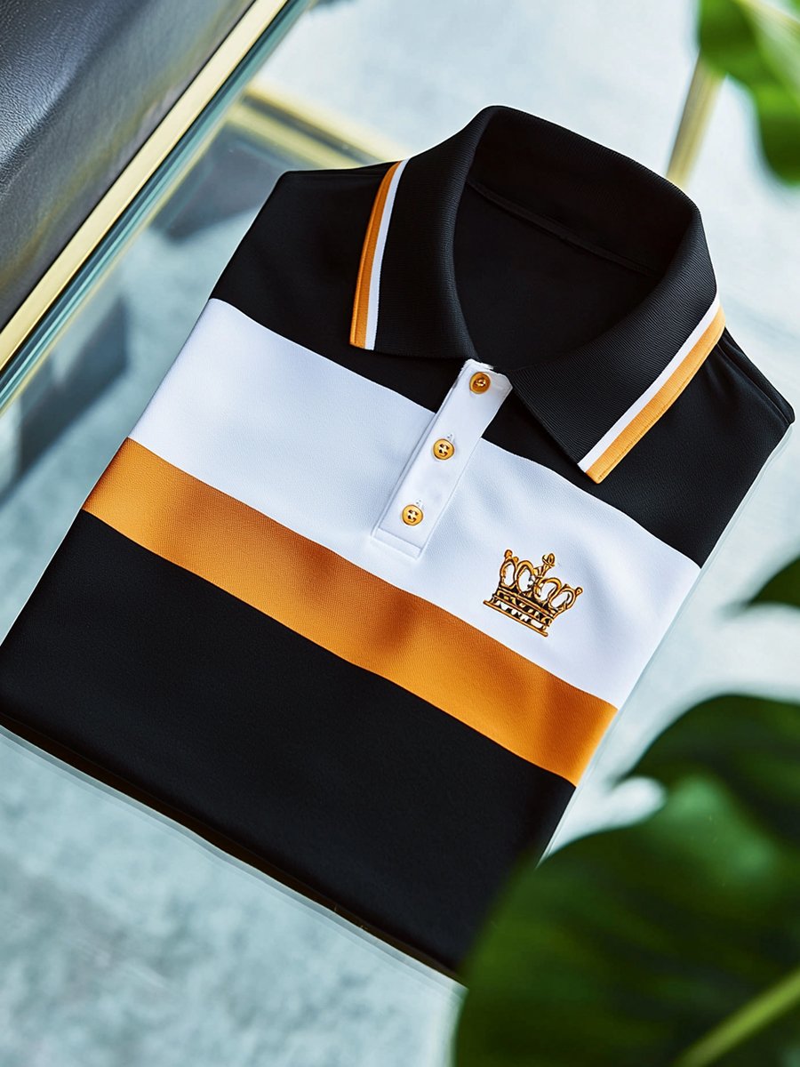 Camisa polo vintage ejecutivo de manga larga para hombre