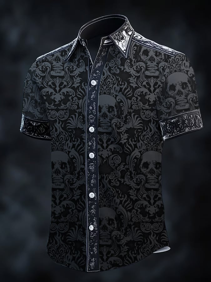 Camisa Gothic Dark de manga corta para hombre