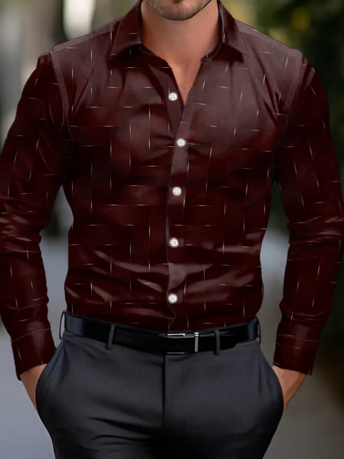 Simple ejecutivo Style geométrico diseño Princamiseta para hombre