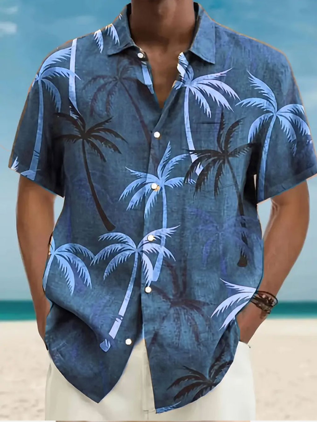 Resort Style rayas Princamiseta para hombre