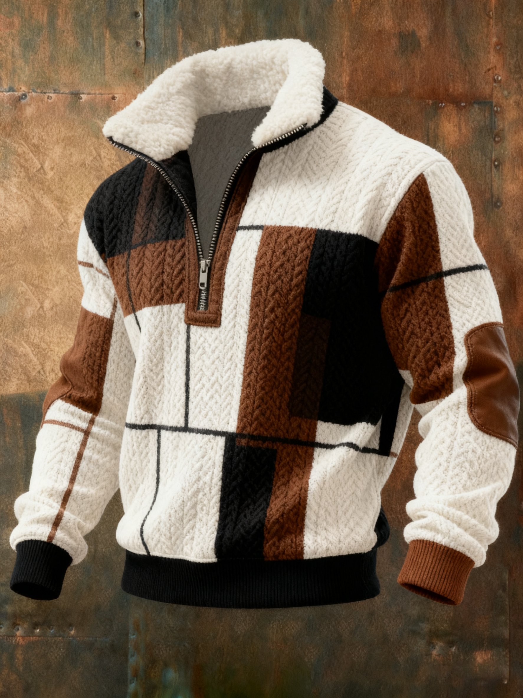 Sudadera Cable texturizado estampado casual para hombre