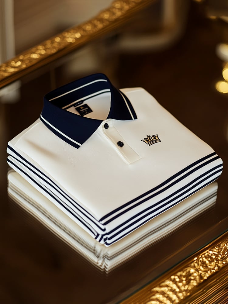 Camisa polo ejecutivo casual Button de manga corta para hombre