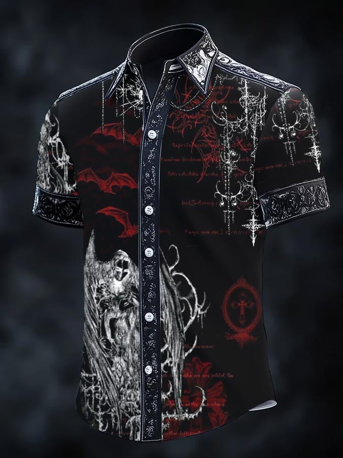 Camisa retro Gothic Dark para hombre