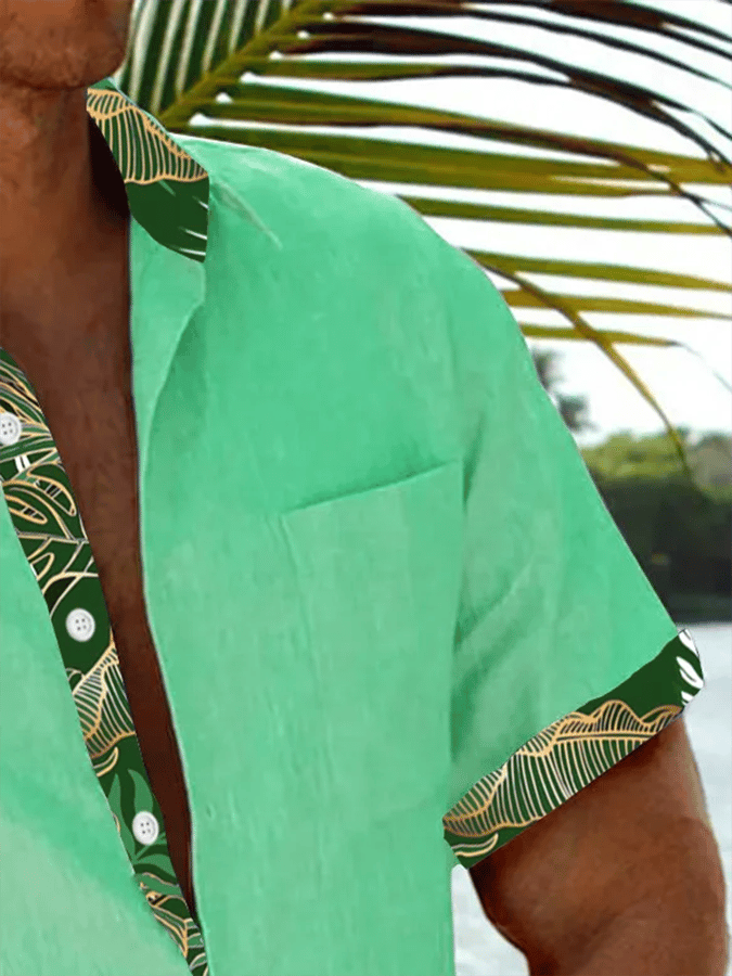 Camisa Tropical floral estampado Resort casual (With Pockets) para hombre