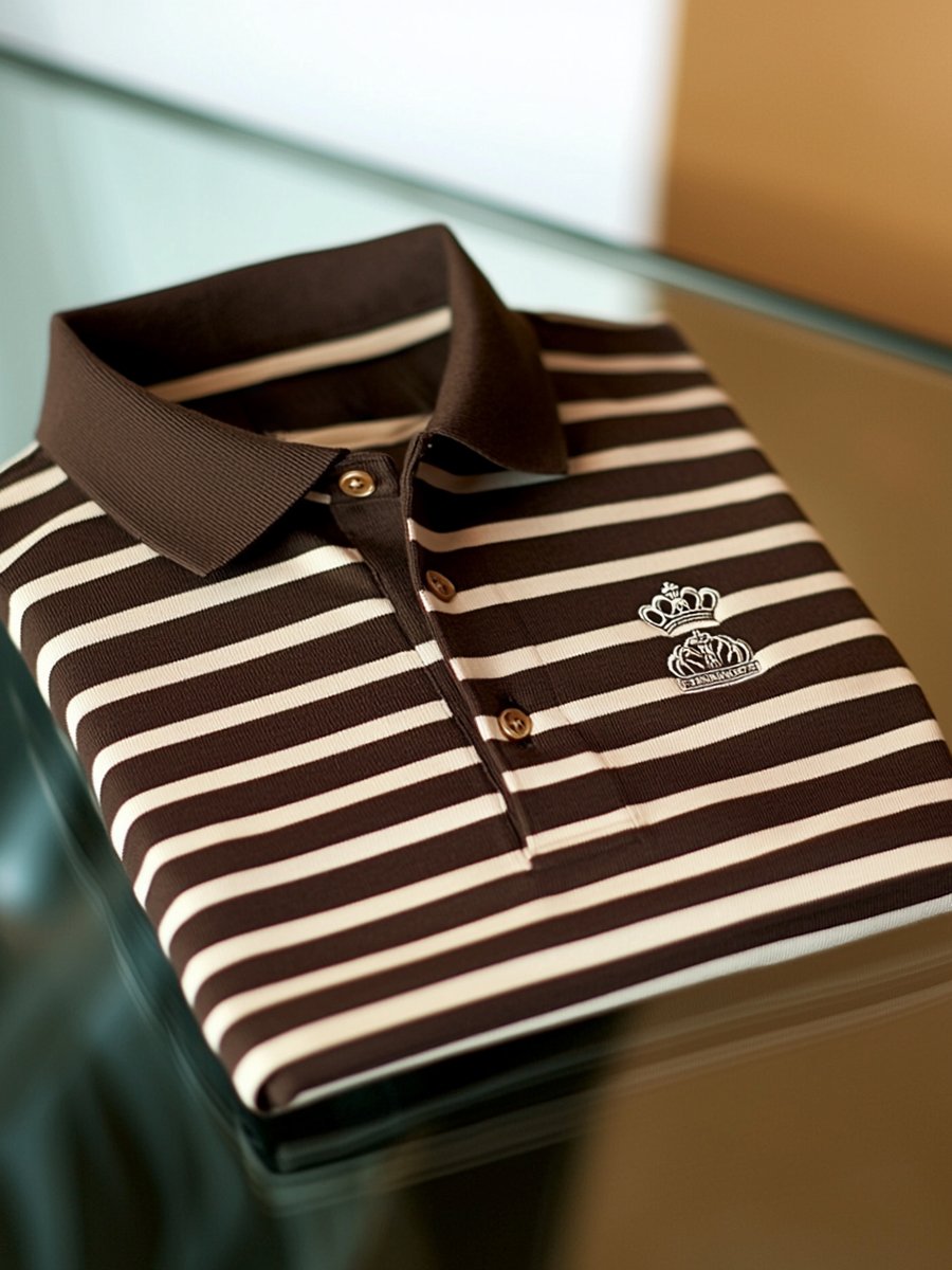 Camisa polo vintage ejecutivo de manga larga para hombre