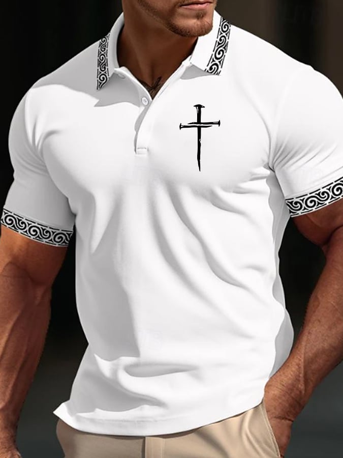 Camisa polo Nail Cross estampado para hombre