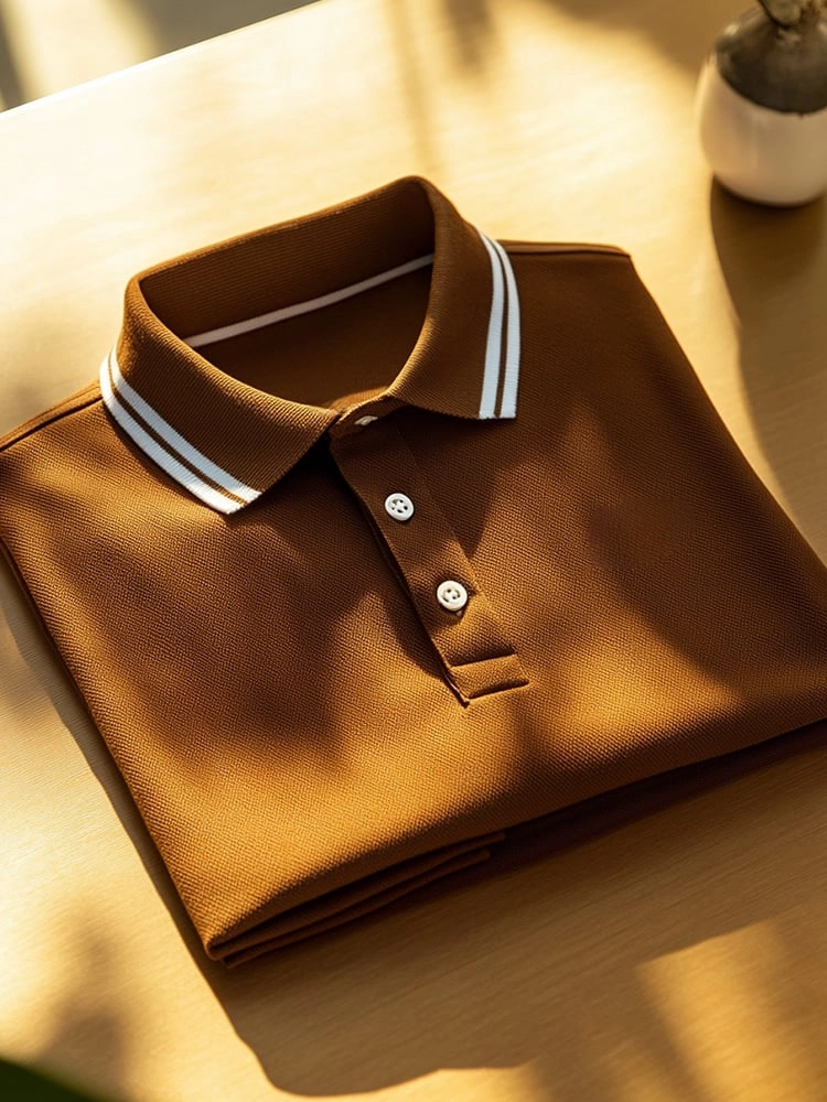 Camisa polo ejecutivo casual Button de manga corta para hombre