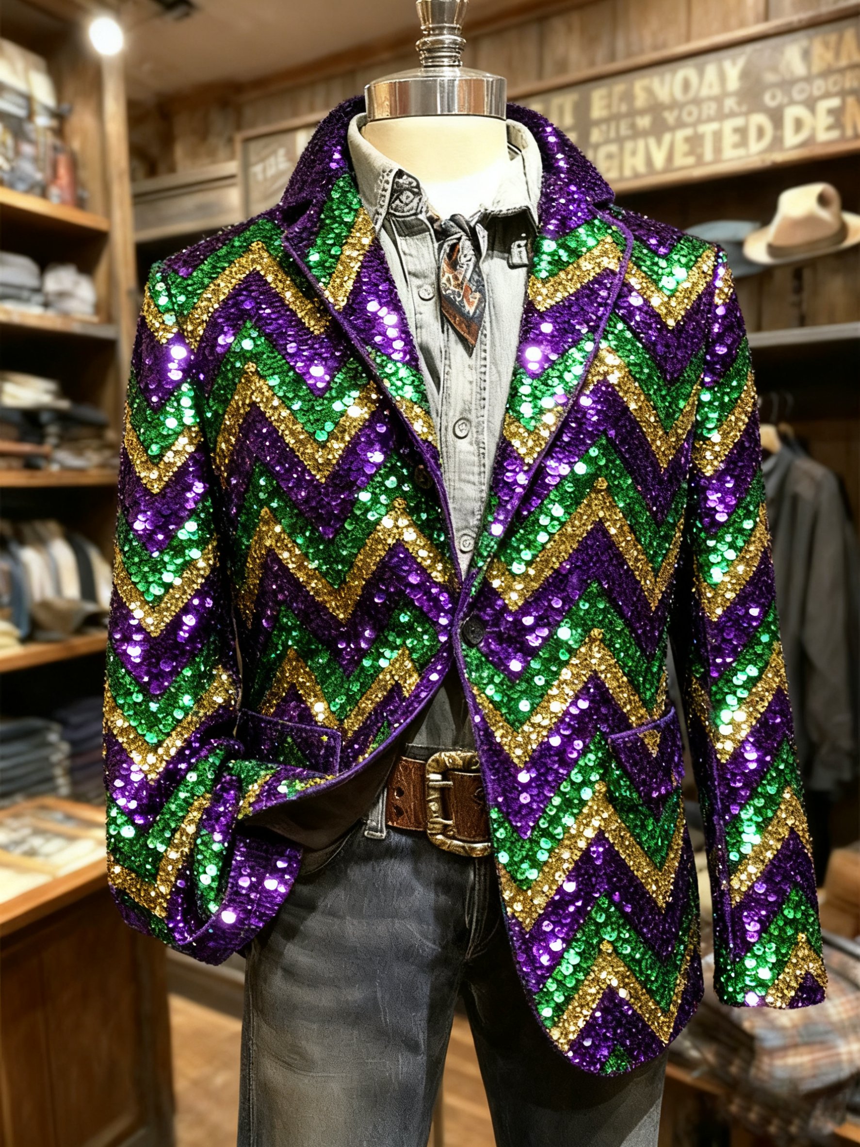 Chaqueta retro Mardi Gras casual Suit para hombre