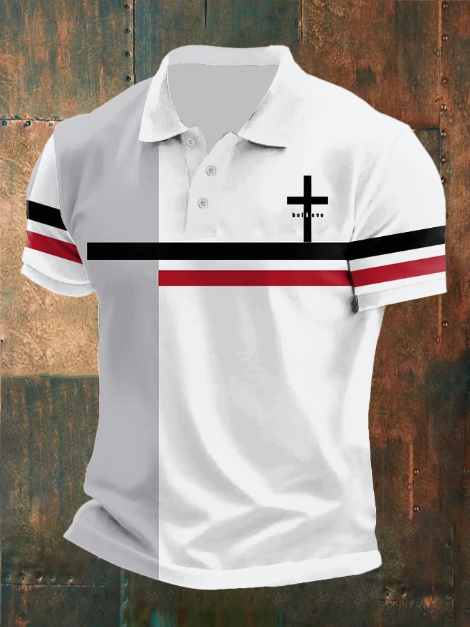 Casual Contrast Color Faith Polo para hombre