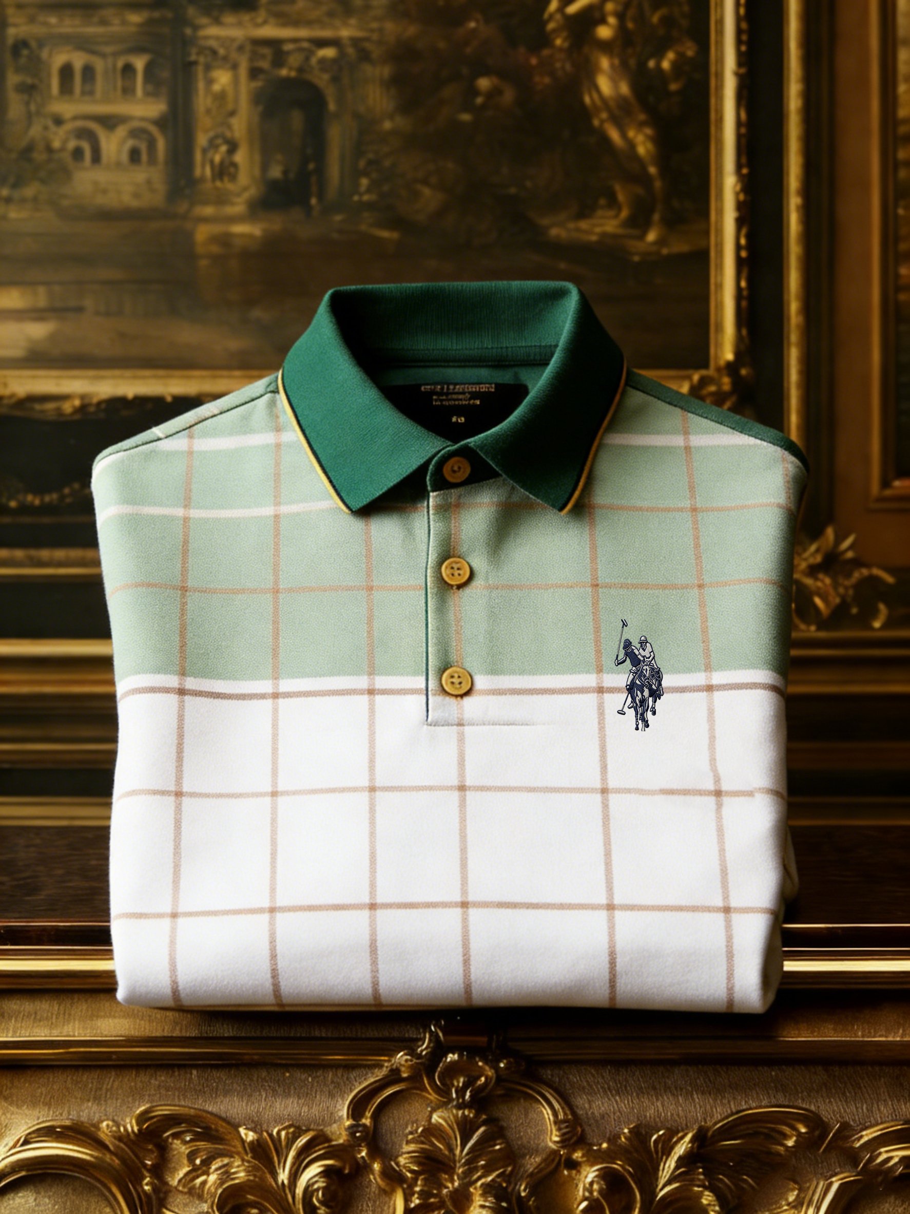 Camisa polo a cuadros ejecutivo Minimalist estampado