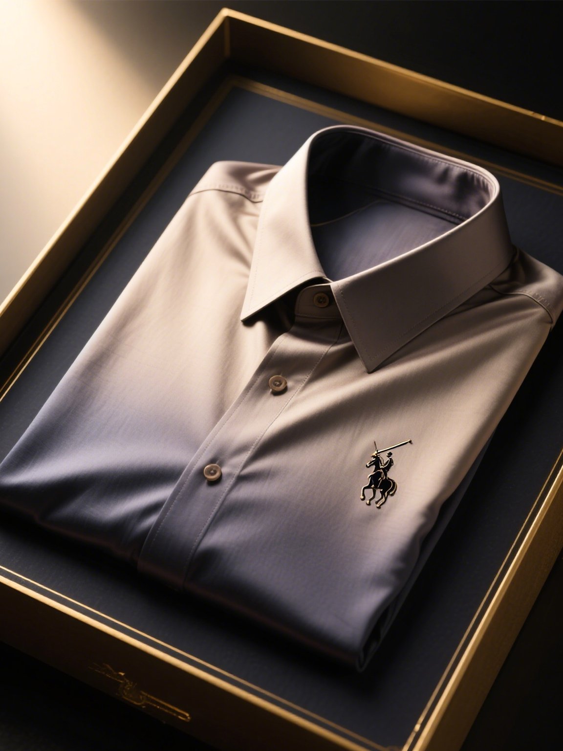 Camisa satén de lujo degradado ejecutivo rayas de manga corta Button para hombre