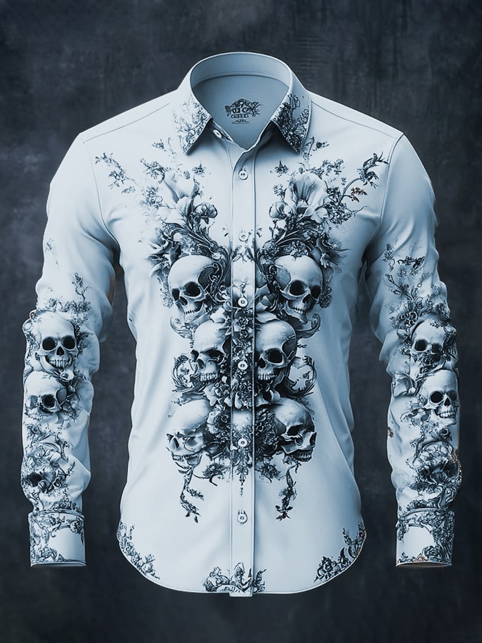 Camisa vintage Art Skull para hombre