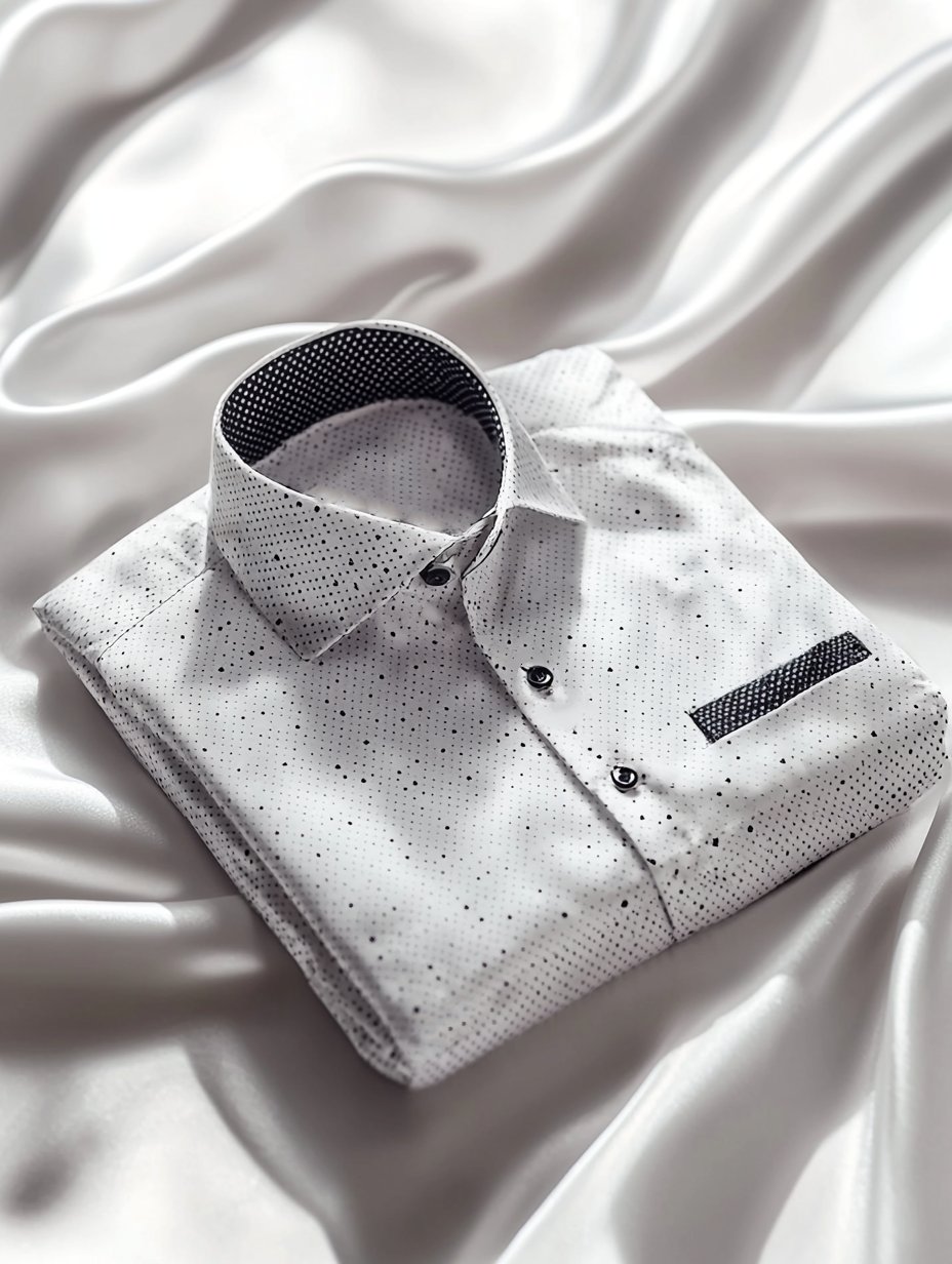 Camisa ejecutivo satén de lujo estampado casual de manga corta Button para hombre