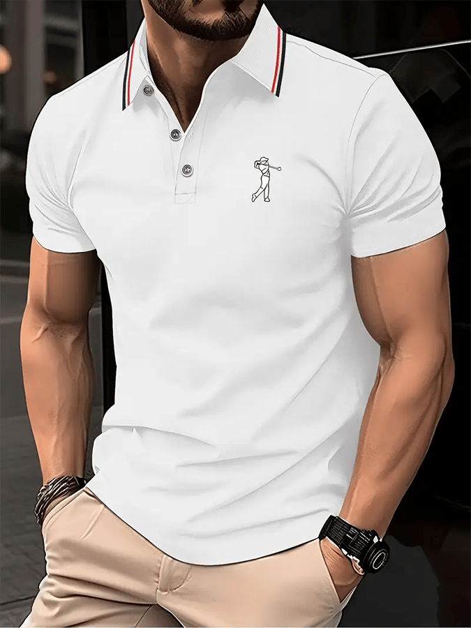 Camisa polo Golf casual estampado casual para hombre