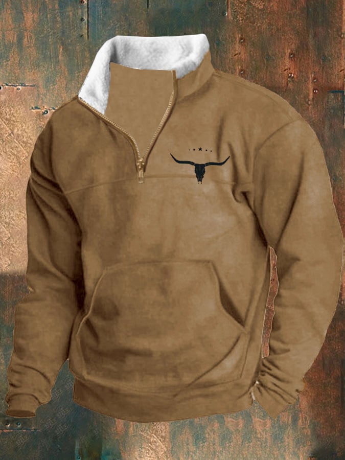 Sudadera casual cierre Stand cuello de manga larga estampado