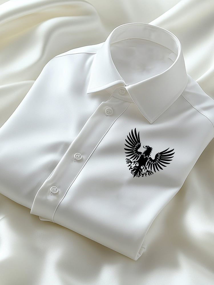 Camisa ejecutivo casual Logo solapa de manga corta para hombre