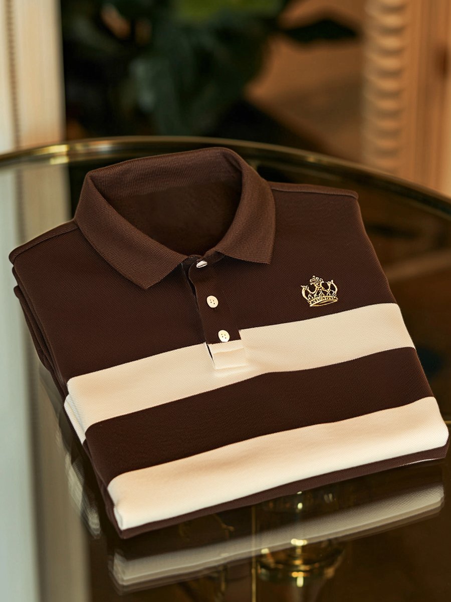Camisa polo vintage ejecutivo de manga larga para hombre