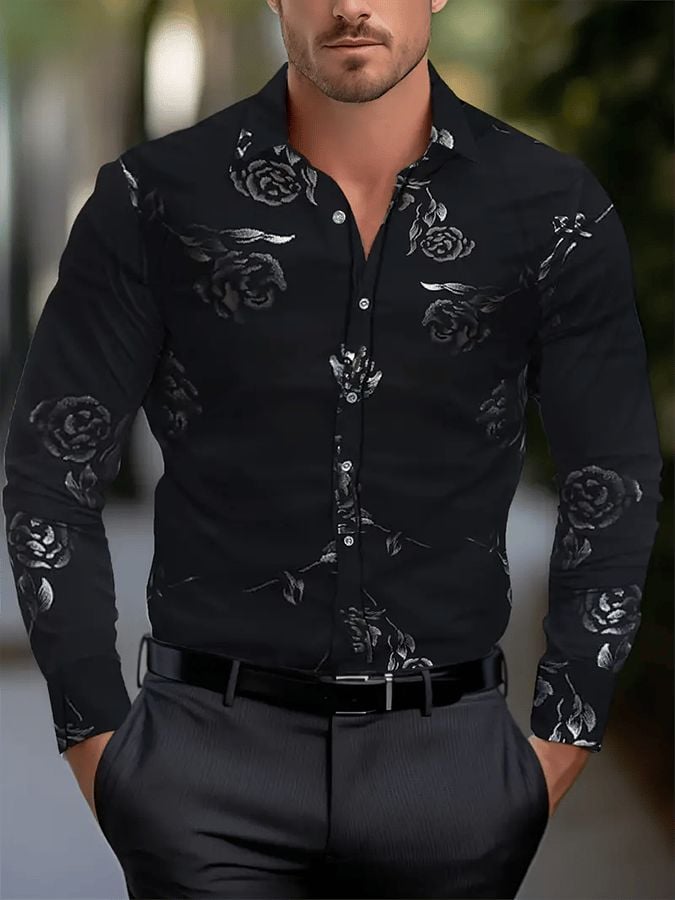 Camisa de lujo ejecutivo de manga larga para hombre