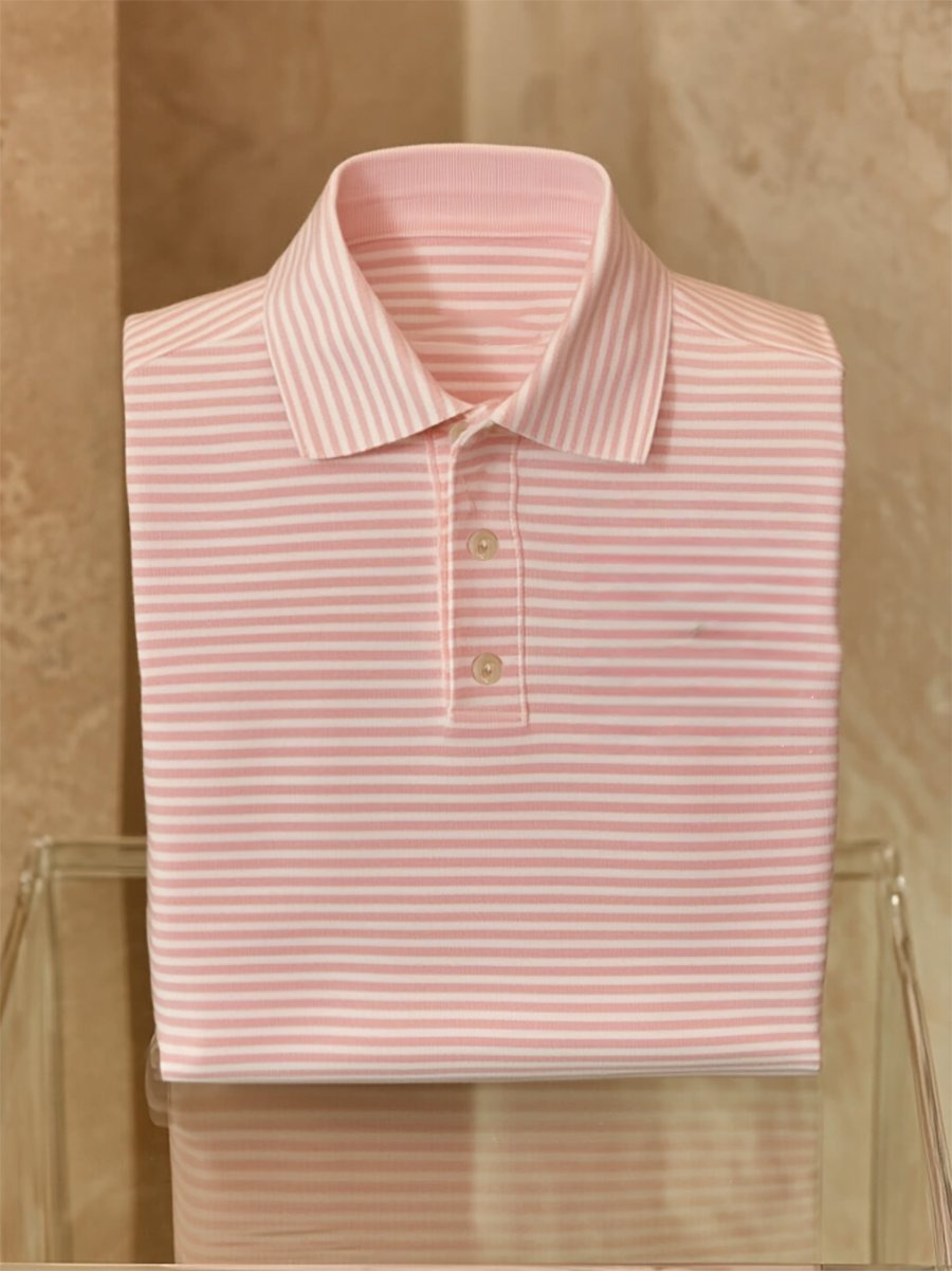 Camisa polo ejecutivo casual a rayas Button de manga corta para hombre