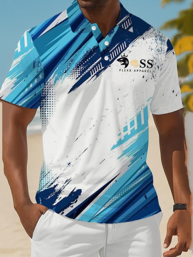 Camisa polo clásico ejecutivo Old Money Button de manga corta para hombre