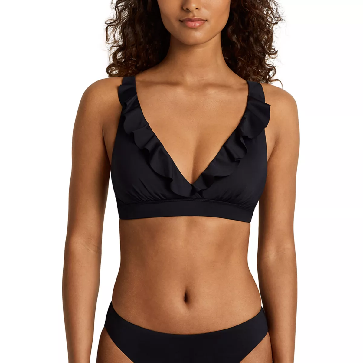 Beach Club Solids Ruffle Underwire Bra - 1