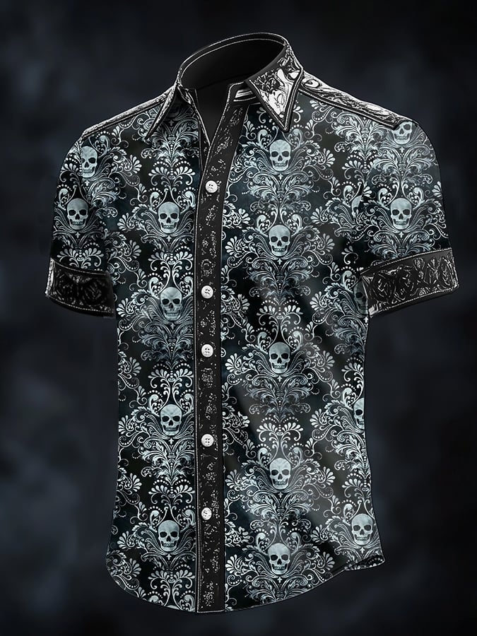 Casual Art Dark Skull Princamiseta para hombre
