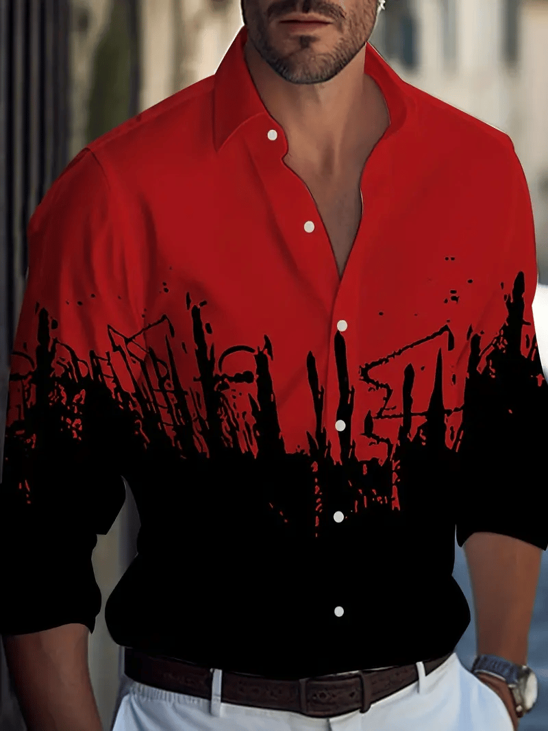 Camisa ejecutivo casual a rayas de manga larga para hombre