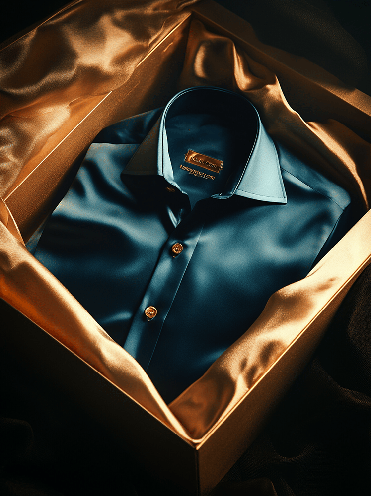 Camisa satén Luxe de manga corta para hombre