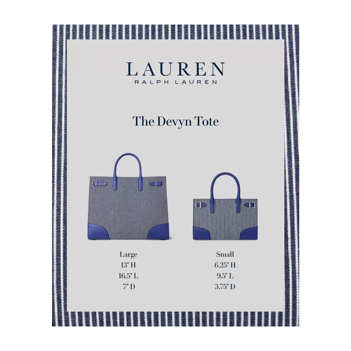 Striped Canvas Small Devyn Tote Bag - 7