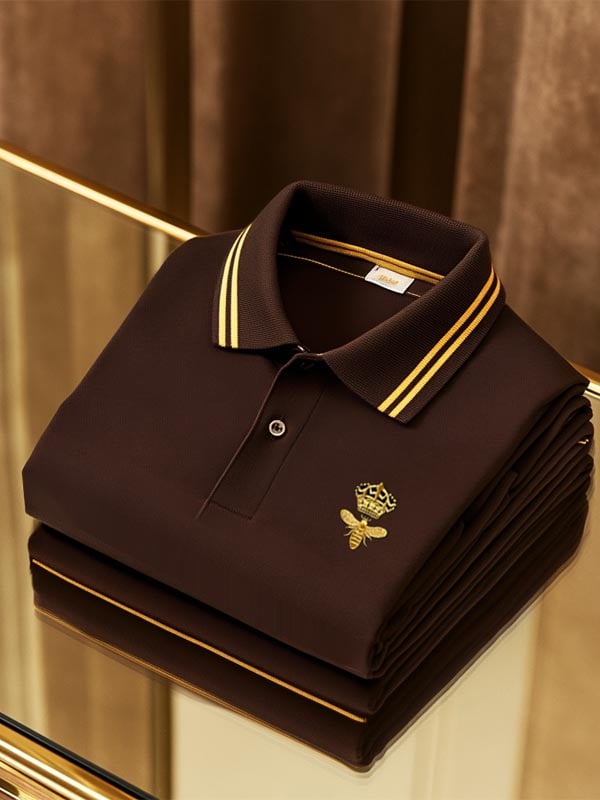 Camisa polo Check ejecutivo casual de manga corta para hombre
