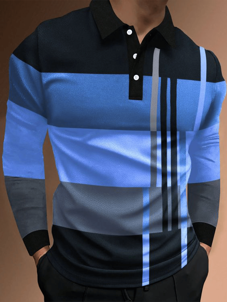 Camisa ejecutivo casual a rayas con cierre para hombre