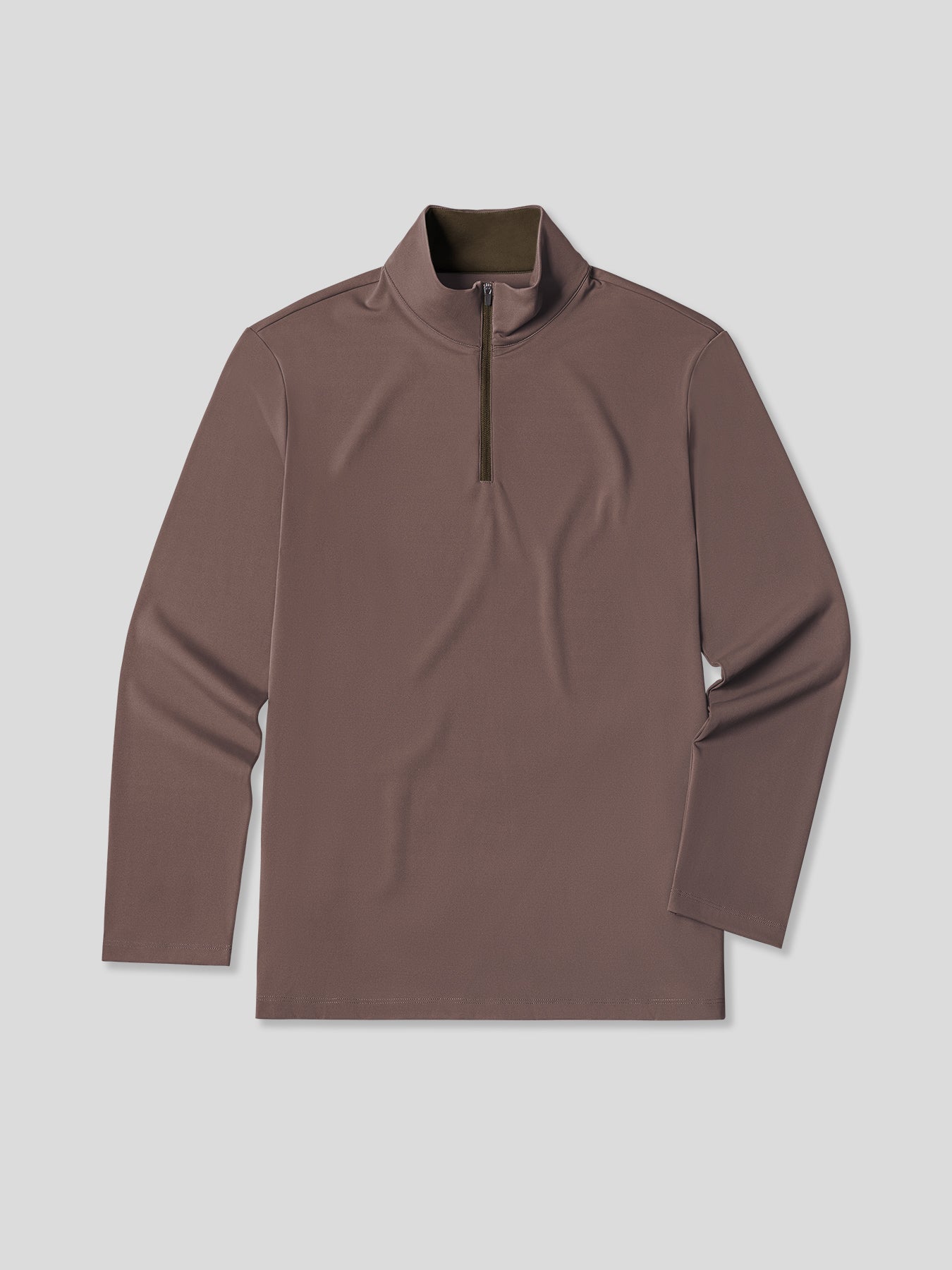 SmoothBlend de corte entallado Half Zip Mock Neck Tee: Zip Contrast Color