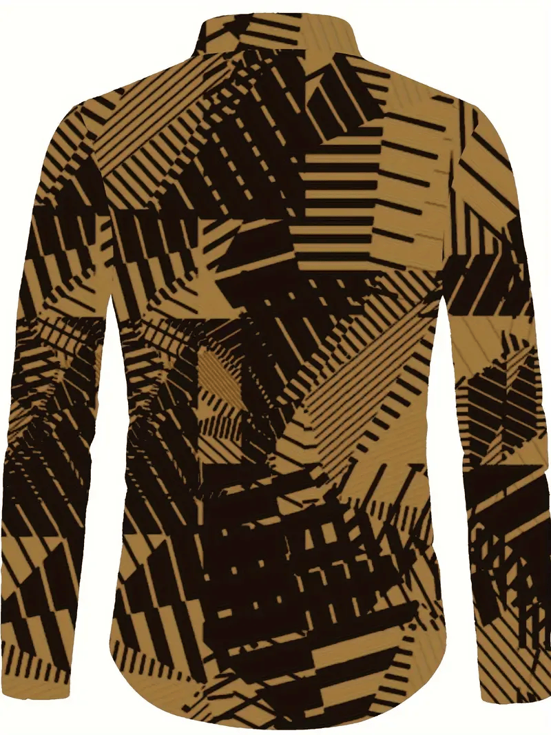 Camisa ejecutivo casual a rayas de manga larga para hombre