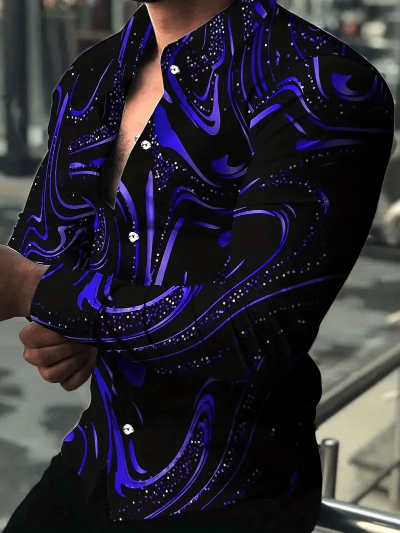 Camisa ejecutivo casual a rayas de manga larga para hombre