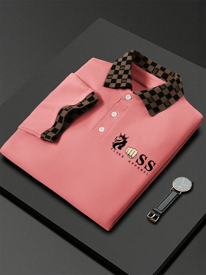 Camisa polo Letter estampado casual para hombre